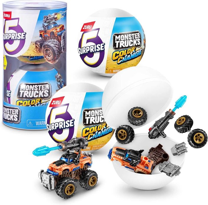 5 Surprise Monster Trucks, ZURU, машинки