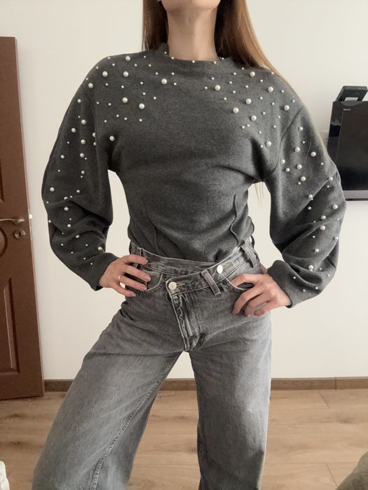Дамска блуза Zara с перли – нова, размер M