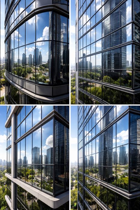 Тонировка ветражных окон, ламинация фасадов,