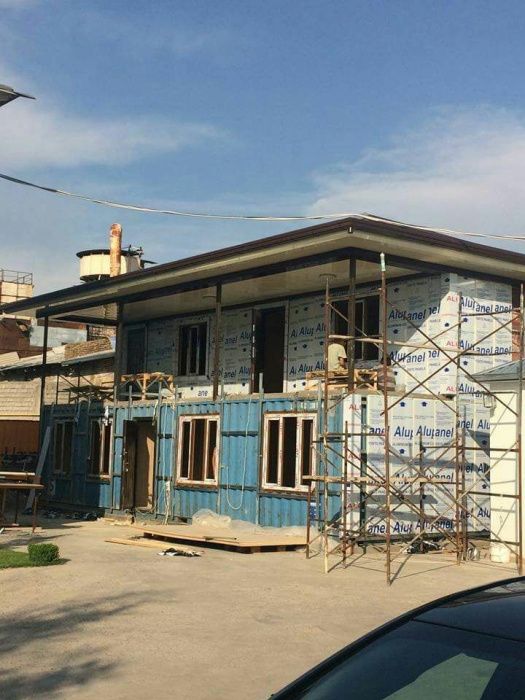 контейнер алюкабонд туникабонд сендвич травертин металлоконструкция