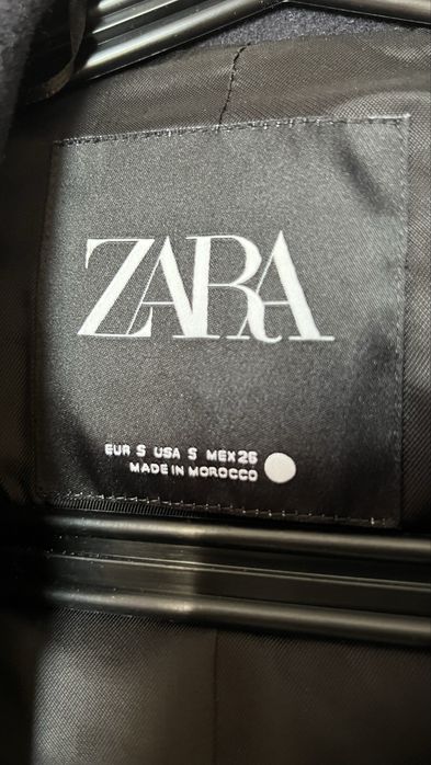 Пальто Zara Manteco, синее, шерсть
