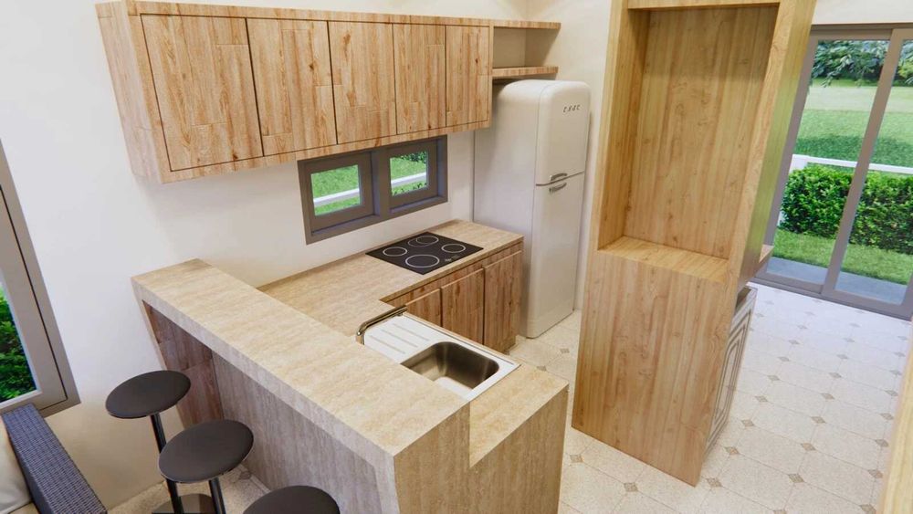 НА ИЗПЛАЩАНЕ - Луксозна сглобяема къща с 2 спални, 42 кв. м