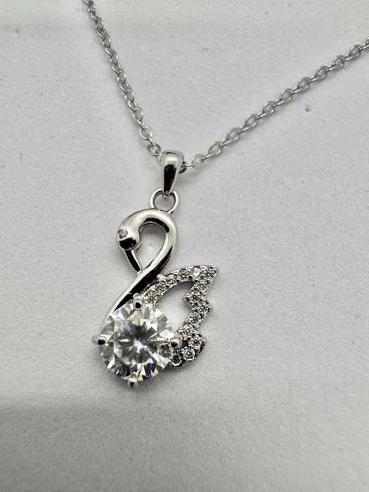 Сребърно колие с мойсанит (Диамант) 1 карат