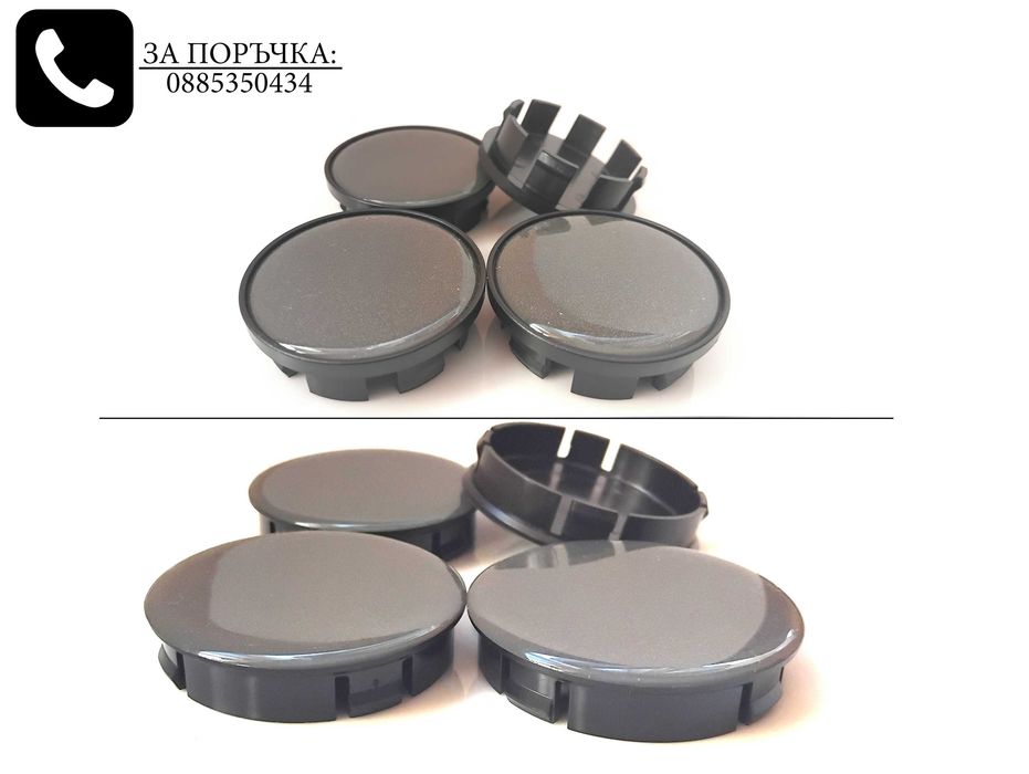 Универсални капачки за джанти 43/49/55/60мм / нови сиви силиконови декоративни тапи за централен отвор екстериорни автоаксесоари всички марки и модели