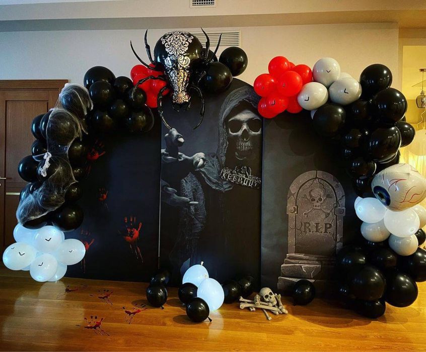 Фотозоны на Helloween, шары, декор.