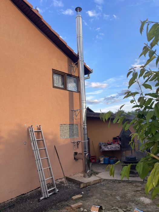 Cos de fum soba pe lemne horn centrala