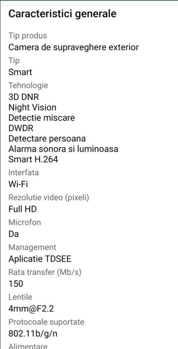 Camera de supraveghere Tenda Smart CP3, 360 grade, Full HD 1080P