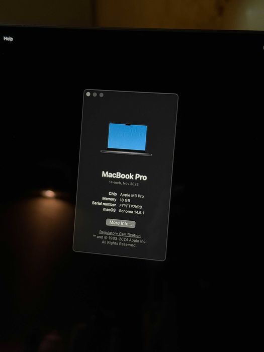 Перфектен MacBook Pro 14" с Apple M3 Pro 512 GB