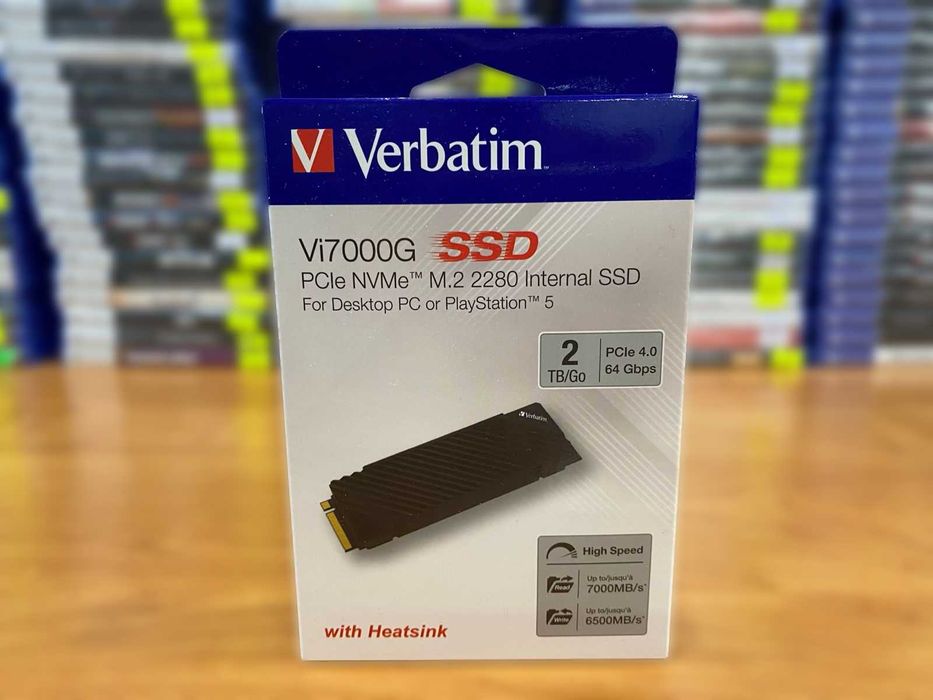 НОВЫЙ Накопитель SSD 2TB Verbatim VI7000G PCIe NVMe M.2 Игровой