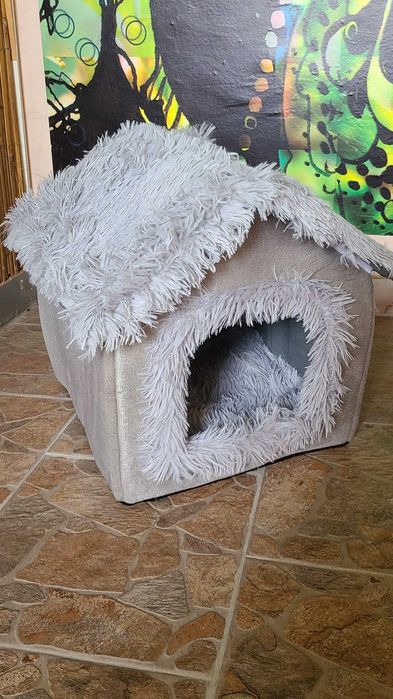 Culcus tip casuta de lux animale / casa pisici și catei LARGE NOUA