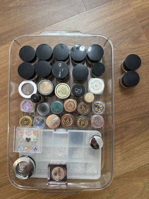 Рассыпчатые пигметы, блески для глаз