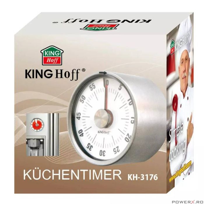 Cronometru de bucatarie rotund, din inox, 61x35 mm Kinghoff