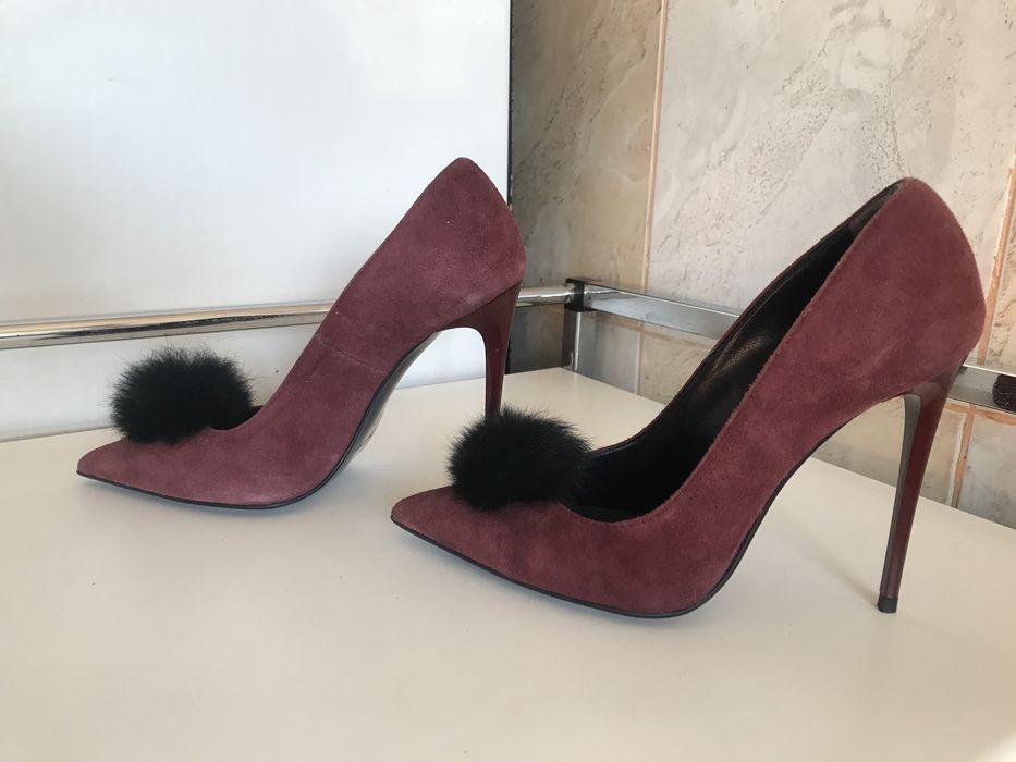 Pantofi Zee Lane stiletto de piele intoarsa Bordeaux,nr37