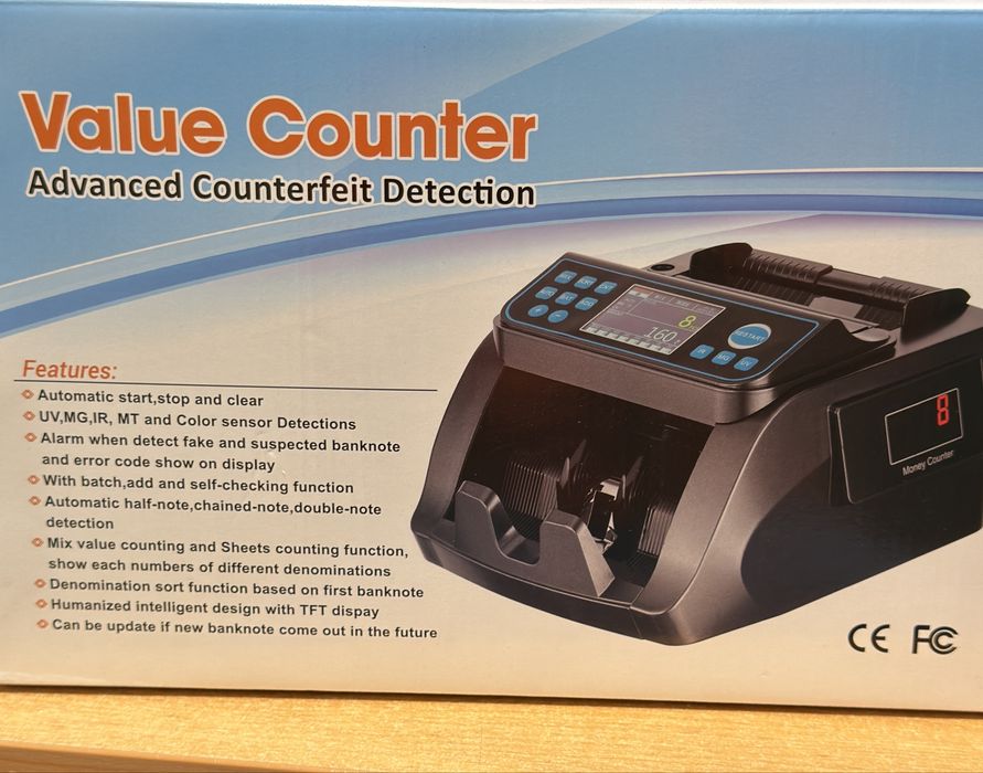 Професионална машина за броене на банкноти с детекция на фалшиви пари