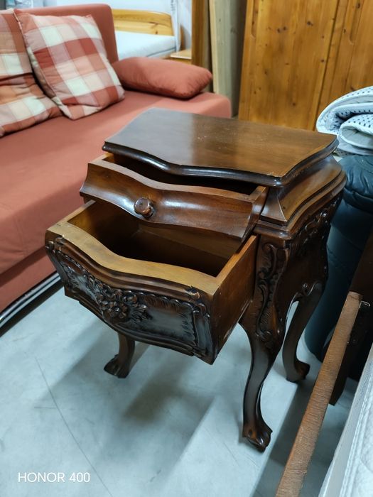 Dormitor - Pat - Comoda - Noptiere - Oglindă - Lemn Masiv - Vintage