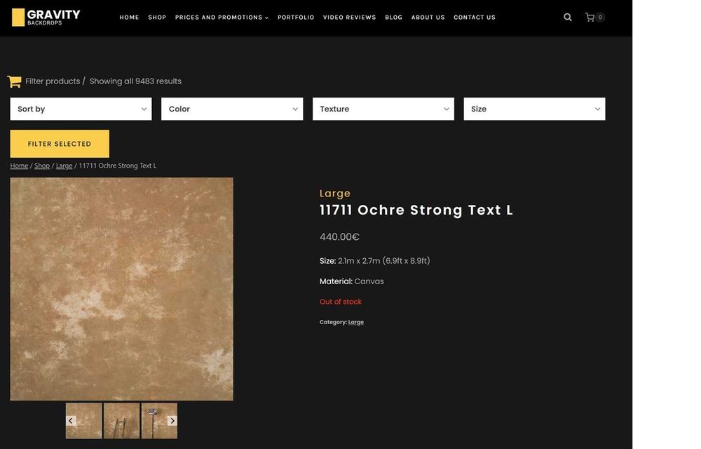 Fundal foto Gravity backdrops 11711 Ochre Strong Text L