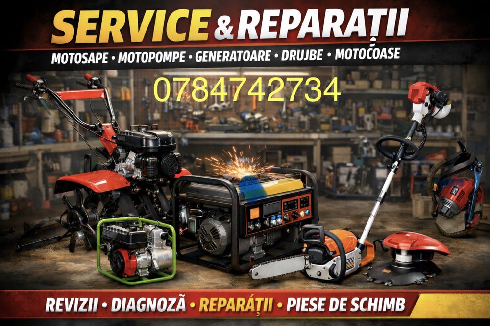 Reparatii: motocultor, drujba, atomizor,motocoasa.generator