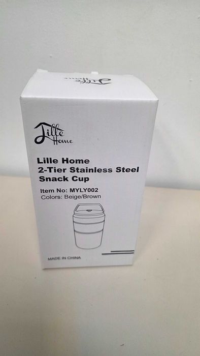 Cutie de prânz Lille Home 600 ml, 2 compartimente, inox, geantă/husă termoizolantă, nouă