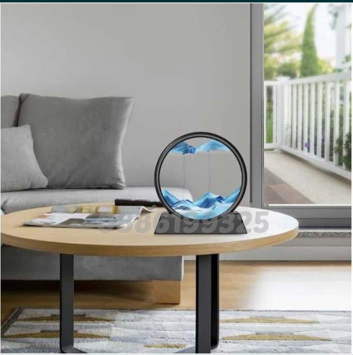 3D Пясъчен часовник с движещ се пейзаж Пясъчен живопис, Оранжев/Син