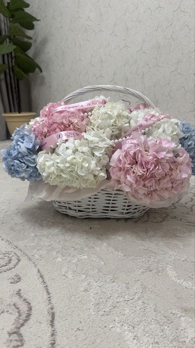 Цветы букет в корзинке