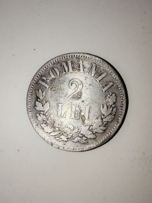 Monedă veche de 2 lei an 1875