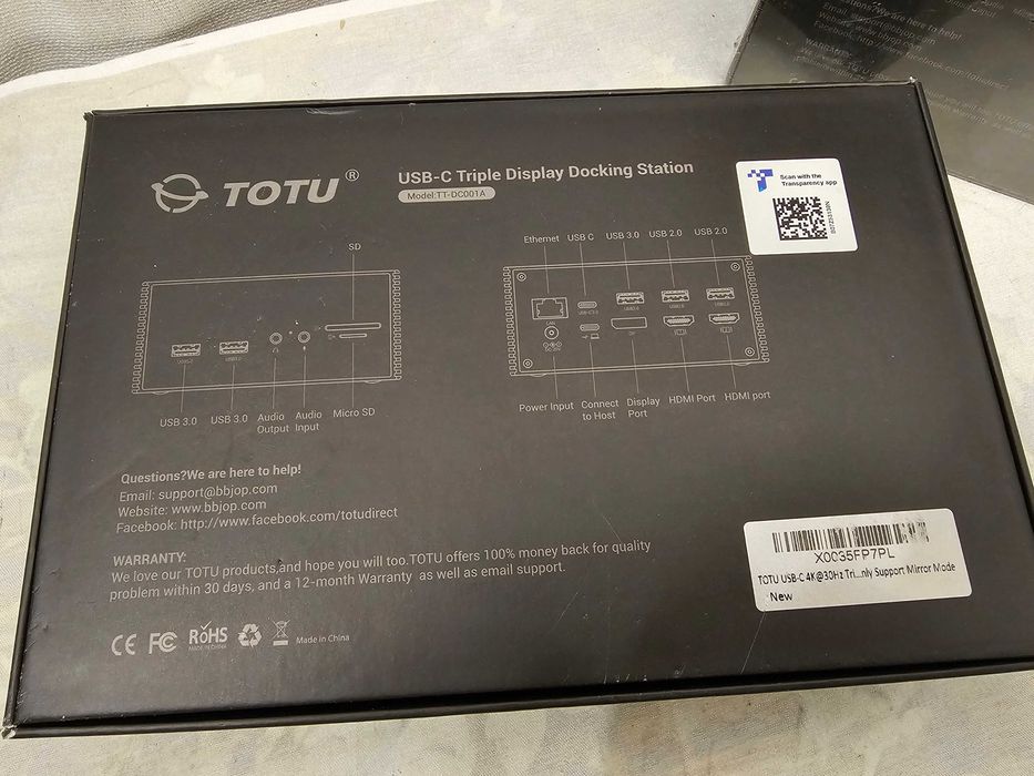 Statie Docking TOTU USB-C Triple Display 4K - Model TT-DC001A - Noua