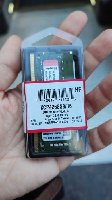 Memorie Laptop DDR4 16GB 2666MHz Kingston SODIMM KCP426SS8/16 Sigilata noua in blister