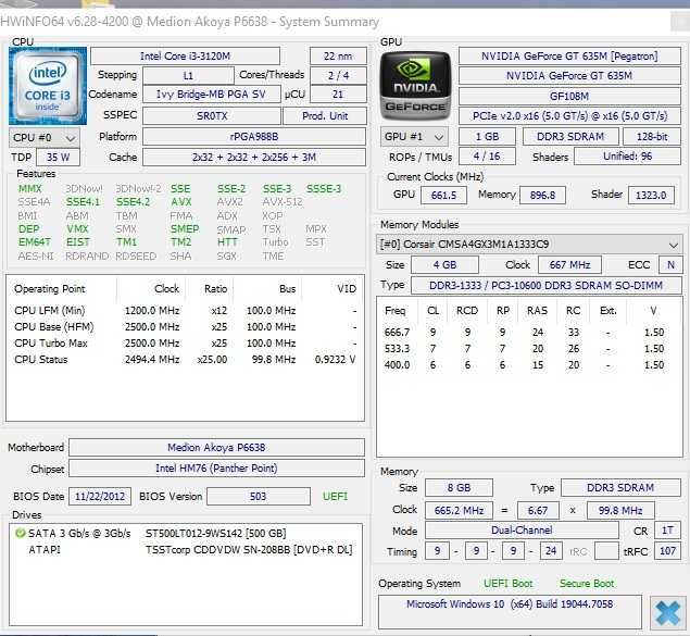 Laptop Medion Akoya I3 3120m Ram 8G HDD/SSD, 15.6 inch 40 cm