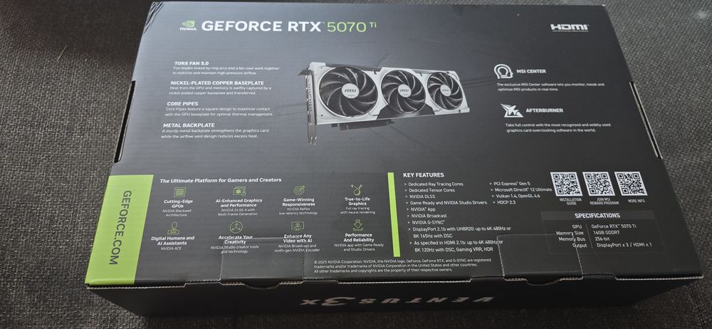 Placa Video Sigilata GeForce MSI RTX 5070Ti 16Gb Noua 5070 ti