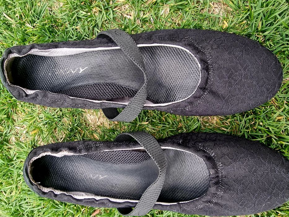 Balerini din canvas și piele DKNY