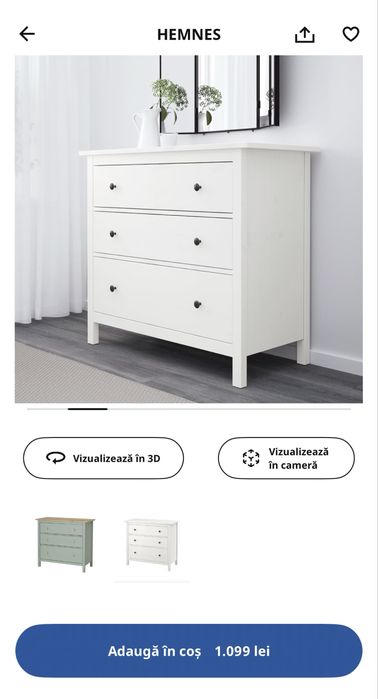 Comoda 3 sertare IKEA HEMNES