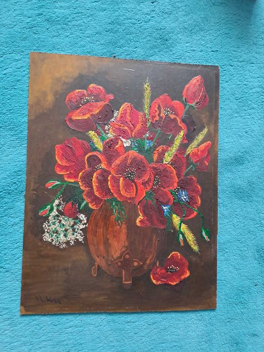 tablou pictura pe pfl 40/31 cm romanesc semnat