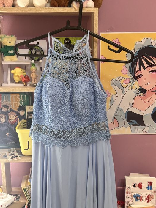 Вечернее голубое платья турция