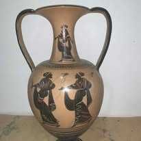 Vaza din lut cu doua manere decor