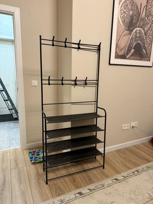 Напольная вешалка с полками для обуви