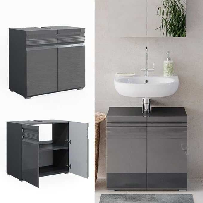 Vicco Freddy шкаф за тоалетна 60 x 56 см висок гланц антрацит