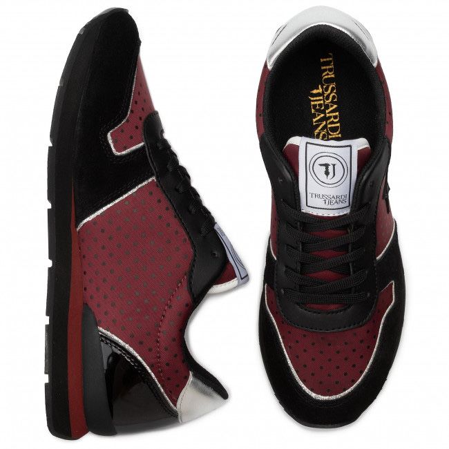 Оригинални маратонки в черно и бордо Trussardi