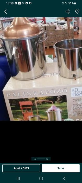 Cazan Țuică 98 L /2500 Lei inox  alimentar