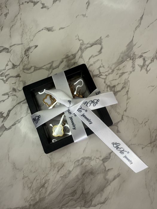 18к златно покритие гривна, колие, гердан, ланец, обеци van cleef