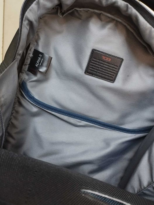 Rucsac Tumi pentru laptop Alpha II, Negru, din Piele naturala