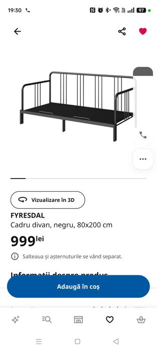 Cadru divan 80x200 cu saltele