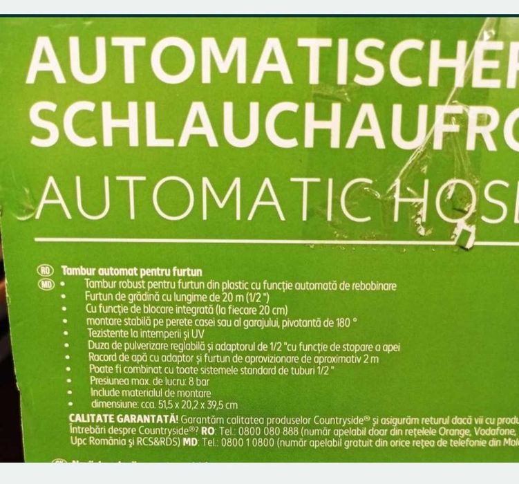 Tambur automat pentru furtun. (NOU)