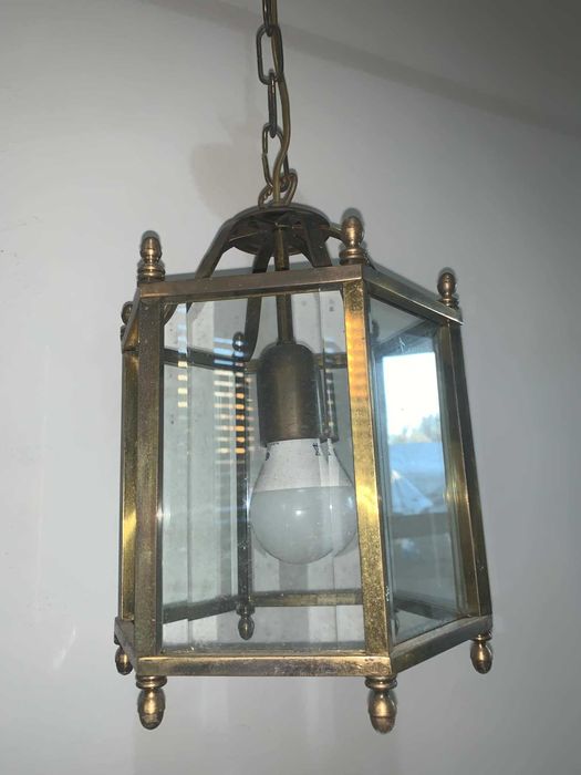 Aplica tava hol/terasa din bronz cu sticla cristal