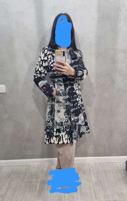 Пальто жакардовое брендовое