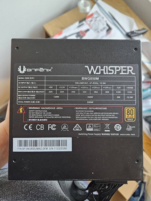 Захранване BitFenix Whisper M 850W -роботи идеално