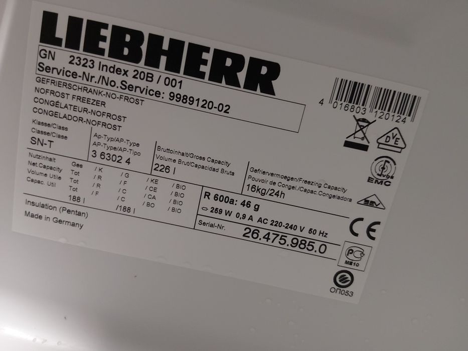 Голям фризер Liebherr  No Frost A +++  Made in Germany 2 години гаранция!