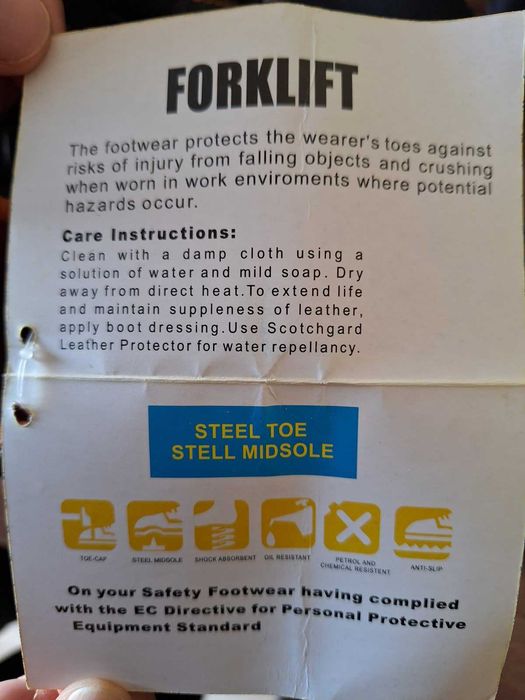 НОВИ! Работни боти Forklift Safety boots, №42 /8/,черна еко кожа