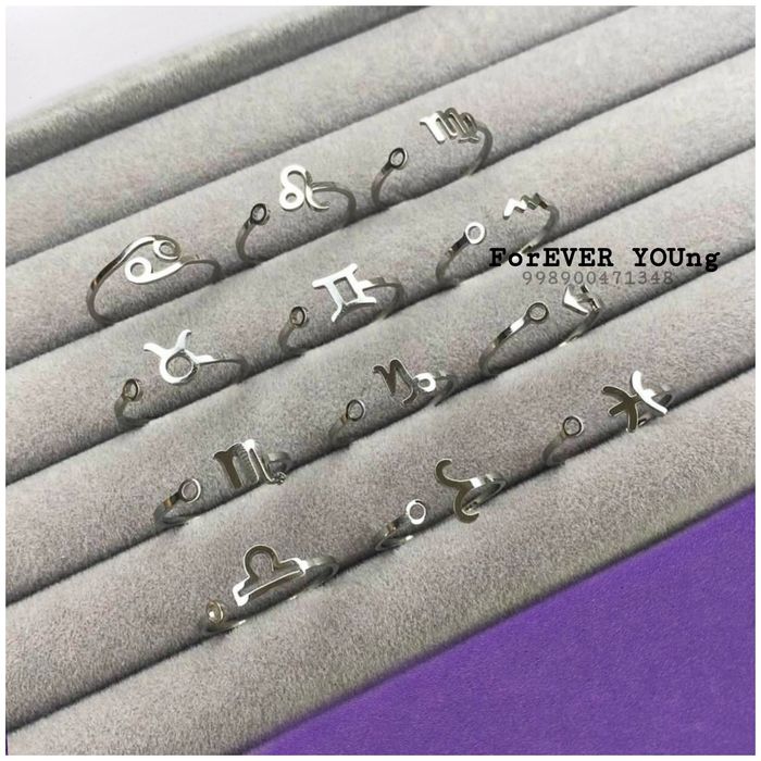 Кольцо со знаком зодиака из нержавеющей стали.