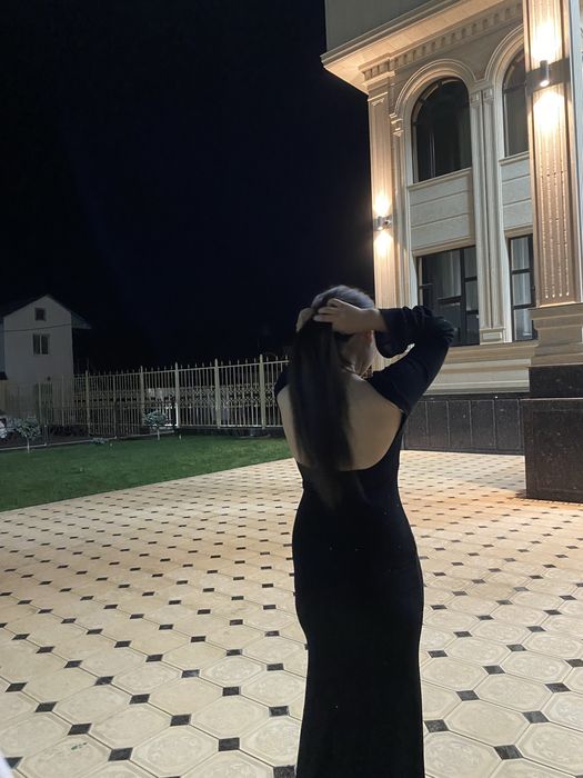 вечерная черная платье