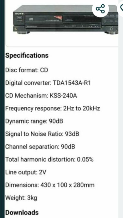 Receiver UPC / CD player Sony